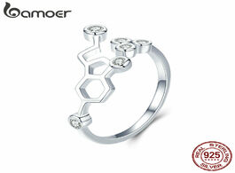 Foto van Sieraden bamoer real 925 sterling silver honeycomb adjustable finger rings for women clear cz ring w