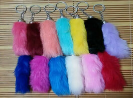 Foto van Sieraden 13 color high quanlity tail design fake fox fur car key ring bag chain personality is hange