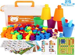 Foto van Speelgoed montessori educational toys counting bear sorting match game rainbow color sort sensory fo