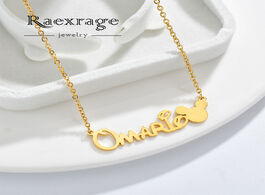 Foto van Sieraden raexrage custom cartoon mickey minnie name necklace stainless steel mouse letter link chain