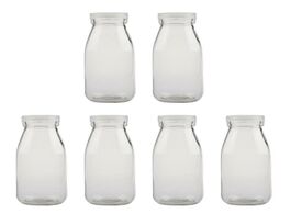 Foto van Huis inrichting 6pcs 250ml transparent glass bottle heat resistant thickened milk yogurt cold drinks