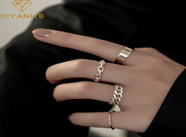 Foto van Sieraden xiyanike 925 sterling silver korean wide thin chain ring female ins simple handmade opening