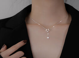 Foto van Sieraden sweet 925 sterling silver shiny zircon star choker geometric necklace for women gift fine j