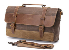 Foto van Tassen handbags unisex man bag men s retro canvas leather briefcase business handbag messenger lapto