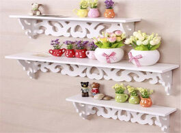 Foto van Huis inrichting 1pc white wall hanging shelf goods convenient rack storage holder home bedroom decor