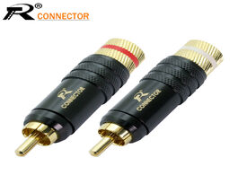 Foto van Elektrisch installatiemateriaal 4pcs lot new gold plated copper rca plug mayitr durable connector sc