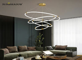 Foto van Lampen verlichting acrylic circle rings pendant light for living room bedroom kitchen home hanging l
