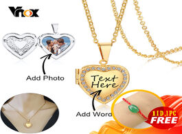 Foto van Sieraden vnox personalize engrave name heart locket necklaces for women custom family love photos im