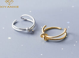 Foto van Sieraden xiyanike minimalist 925 sterling silver adjustable ring trendy vintage knot handmade party 