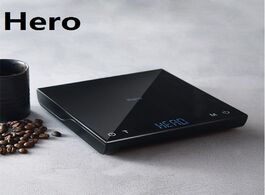 Foto van Huis inrichting hero drip coffee scales with timer 3kg 0.1g usb smart electronic scale household dig