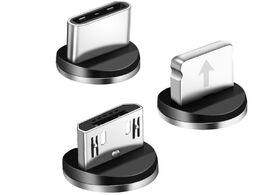 Foto van Telefoon accessoires round magnetic cable plug type c micro usb 8 pin plugs fast charging adapter ph