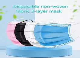 Foto van Beveiliging en bescherming 100pcs disposable masks free shipping nonwove 3 layer ply filter mask for