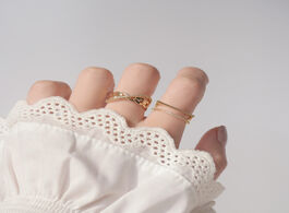 Foto van Sieraden ins hot sale 14k real gold adjustable pierced wedding rings for women luxury shining aaa cu