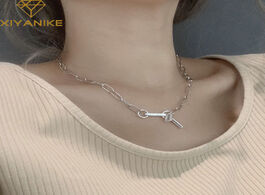 Foto van Sieraden xiyanike minimalist 925 sterling silver thick chain clavicle trendy necklace for women eleg