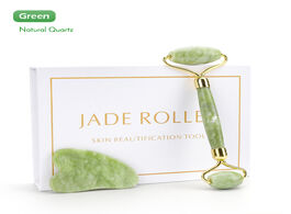 Foto van Schoonheid gezondheid facial jade roller set scraper double slim face slimming neck lifting tool for