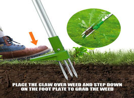 Foto van Gereedschap aluminum portable weed puller root remover claw weeder long handled stand up manual gard