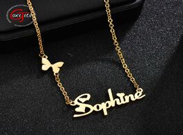 Foto van Sieraden goxijite fashion custom stainless steel name necklace with butterfly for women personalized