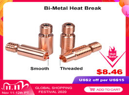 Foto van Computer high quality bi metal heat break v6 throat for e3d pt100 hotend prusa i3 mk3 heater block 1