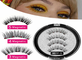 Foto van Schoonheid gezondheid mb hot 3 4 5 magnetic eyelashes with soft handmade 3d mink lashes faux cils na