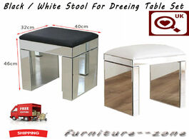 Foto van Meubels new mirrored glass furniture stool with faux leather dressing table
