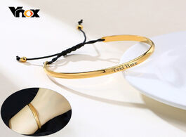 Foto van Sieraden vnox sports black rope chain bracelets for women jewelry personalize custom gold color stai