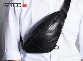 Foto van Tassen aetoo fashionable leather men s chest bag versatile cross body the first layer of cowhide sho