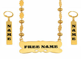 Foto van Sieraden anniyo customize name necklace earrings sets marshall hawaiian personalise letters jewelry 