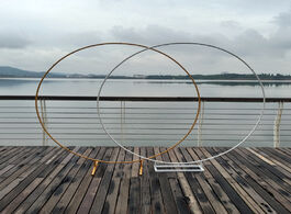 Foto van Huis inrichting circle wedding arch background wrought iron shelf decorative props diy round party f