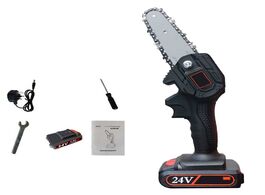 Foto van Gereedschap 24v chain saw electric pruning rechargeable mini household one handed for garden logging