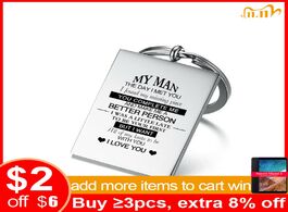Foto van Sieraden vnox stainless steel mens key chain custom engraving my man i want all of lasts to be with 