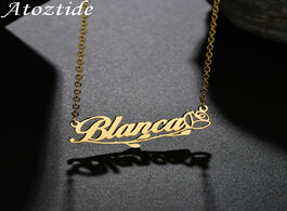 Foto van Sieraden atoztide personalized heart name necklace stainless steel custom nameplate pendants romanti