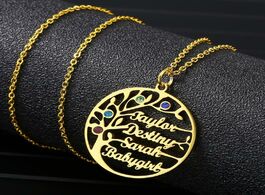 Foto van Sieraden customized name tree of life pendant necklace personalized birthstone wisdom stainless stee