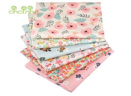 Foto van Huis inrichting printed twill cotton satin fabric pink floral series patchwork clothes for diy sewin