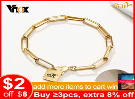 Foto van Sieraden vnox chic customized initial charm bracelets for women rectangle lara link chain stainless 