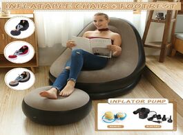 Foto van Meubels lazy man sofa inflatable folding recliner outdoor bed with footrest single chair ergonomic d