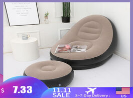 Foto van Meubels pvc portable lazy infaltable air sofa bed with pedals modern leisure inflatable for home out