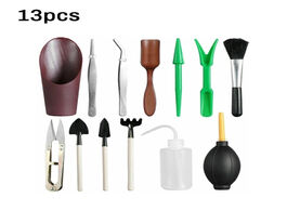 Foto van Gereedschap 13pcs mini garden tool kit scissor brush tweezers succulent planting grow flowers shovel
