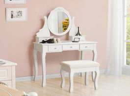 Foto van Meubels 75 40 138cm 5 drawer dressing table with stool beauty rotating mirror household european sty