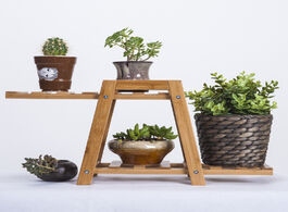 Foto van Meubels wooden bamboo plant stand indoor outdoor garden rack planter flower floor pot shelf shelves 