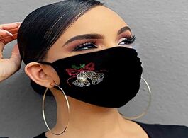 Foto van Sieraden bling crystal mask black fabric cotton christmas for women rhinestone bandana