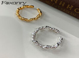 Foto van Sieraden foxanry 925 sterling silver party rings for women couples vintage trendy twist winding geom