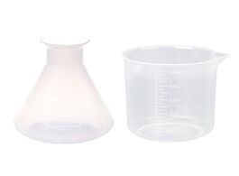 Foto van Huis inrichting 2 pcs beaker: 1 500ml clear plastic laboratory conical flask storage bottle graduate