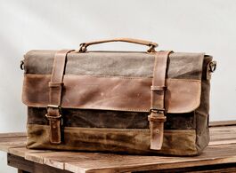 Foto van Tassen new waterproof oil wax briefcase europe and the united states man bag retro business shoulder