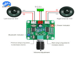 Foto van Elektronica xh a158 pam8403 bluetooth 5.0 amplifier board class d 5w dual channel wireless speaker h