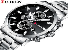 Foto van Horloge curren fashion mens quartz chronograph wristwatches casual business watch stainless steel cl