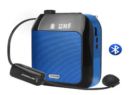 Foto van Elektronica bluetooth uhf wireless voice amplifier portable for teaching lecture tour guide promotio