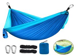 Foto van Meubels 210t nylon hammock 260x140cm camping outdoor garden portable double hanging bed swing