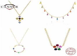 Foto van Sieraden canner 925 sterling necklace for women color diamond rainbow flower pendant female choker n
