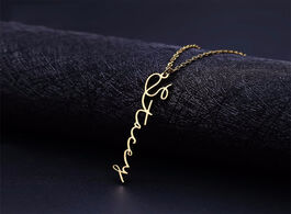 Foto van Sieraden simple custom vertical name pendant necklace personalized jewelry men handmade nameplate ne