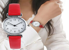 Foto van Horloge watch women slim leather band analog quartz wristwatches classic retro fashion casual ladies